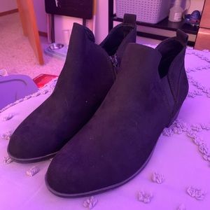 Black suede ankle booties